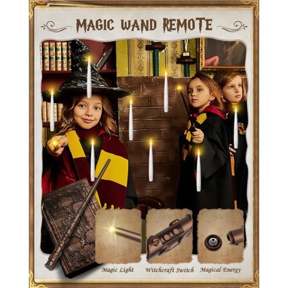 Floating Candles with Wand 10PCs - Magic Hanging Candles Christmas Decorations - Picture 2 of 7
